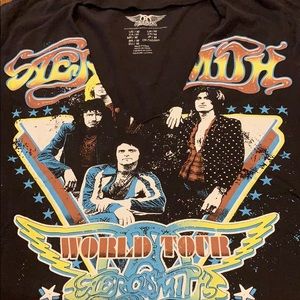 Aerosmith Band tee with cut out